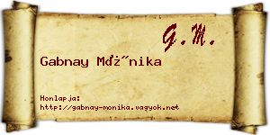 Gabnay Mónika névjegykártya